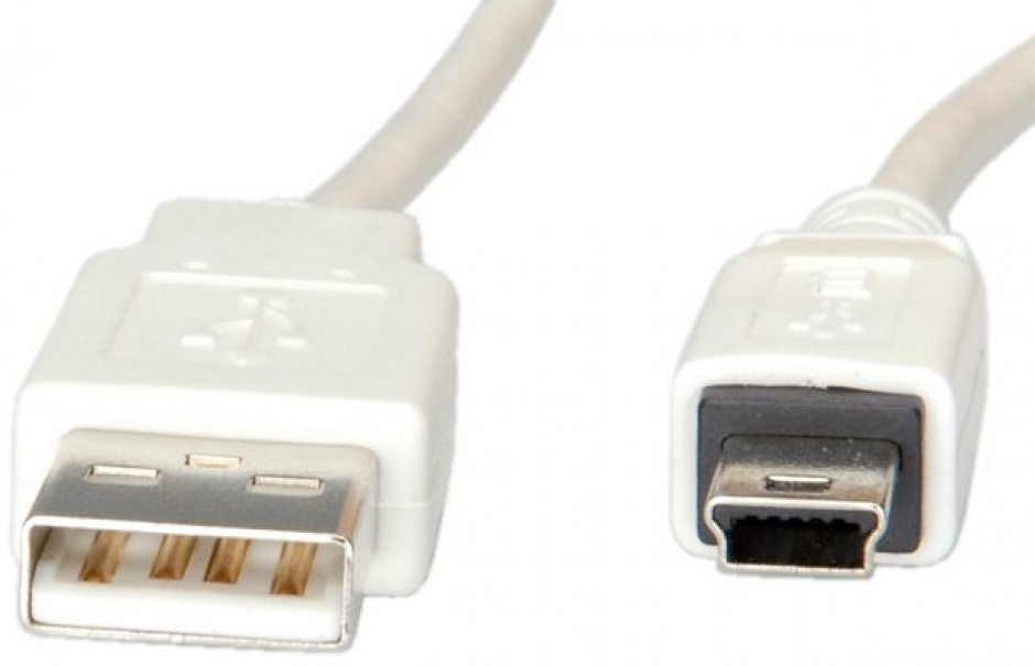 Imagine Cablu USB 2.0 la mini USB-B T-T 3m Alb, S3143